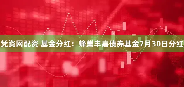 凭资网配资 基金分红：蜂巢丰嘉债券基金7月30日分红